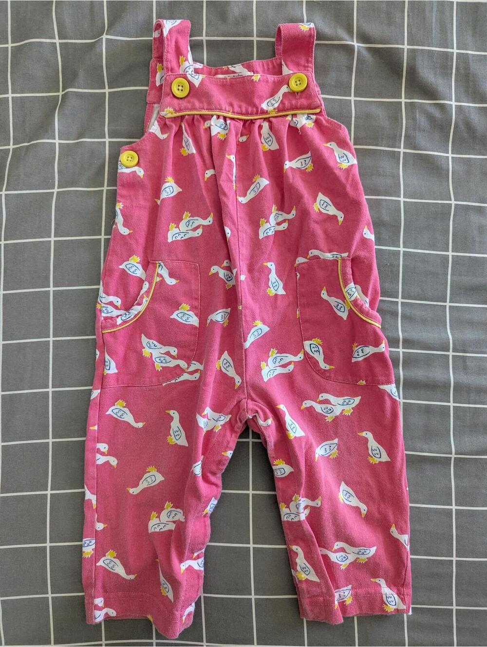 Boden pink goose dungarees overalls